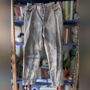 Distressed Dyed Levis Button Fly 13M 30" Tapered Boxy